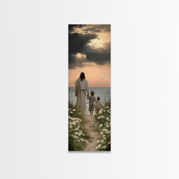 Horizon Of Mercy – Framed Canvas Print – Jesus Painting – Christian Art Canvas – Tall Skinny Art Print – Christian Gift Ideas – Christmas A