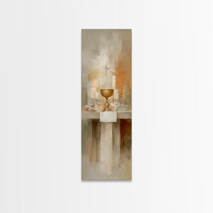 Sacred Offering | Framed Canvas Print | Tall Narrow Wall Art | Christian Wall Art | Vintage Christian Art | Christian Art Canvas | Christma