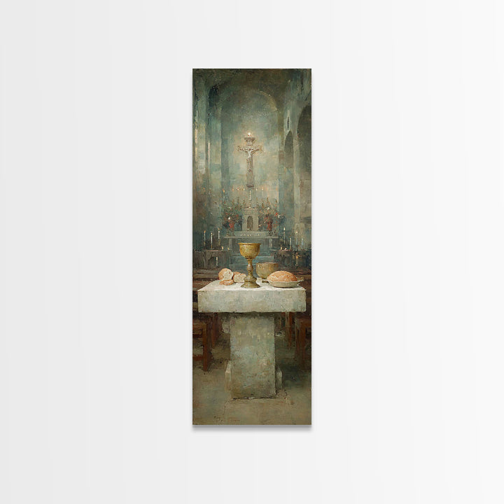 Altar Of Peace – Framed Canvas Print – Skinny Art – Christian Art Canvas – Christian Wall Art – Vintage Christian Art – Framed Christmas Wa