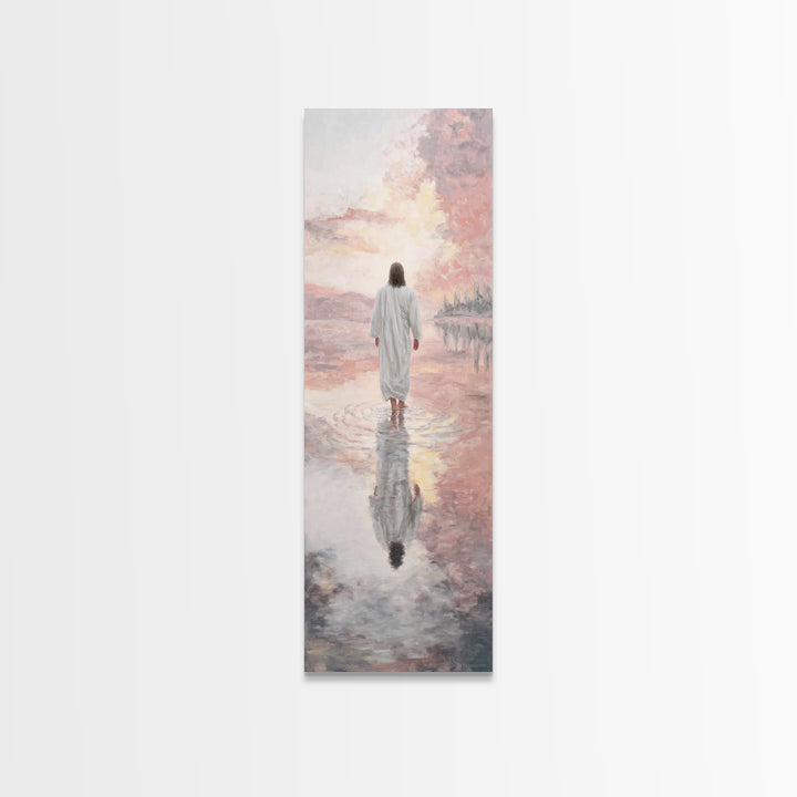 Guided By Light – Framed Canvas Print – Christian Art Canvas – Skinny Art – Jesus Art Print – Modern Christian Painting – Christian Christm