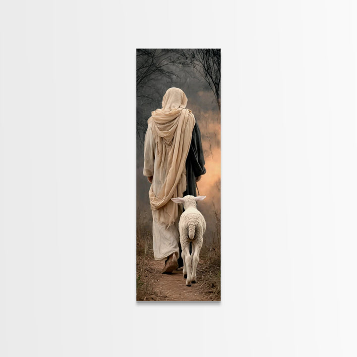 Morning Of Hope, Framed Canvas Print, Tall Skinny Art Print, Christian Wall Art, Jesus Painting, Christian Art Canvas, Christmas Art