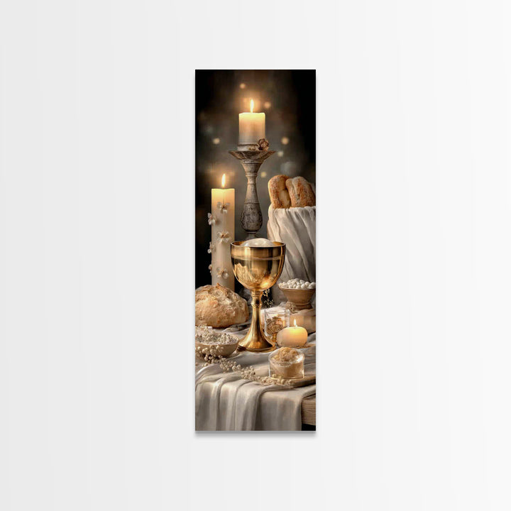 Light Of Communion – Framed Canvas Print – Tall Narrow Wall Art – Christian Wall Art – Christian Art Canvas – Christian Decor – Christmas A