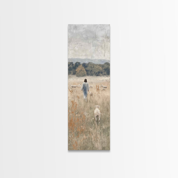 Meadow Of Light – Framed Canvas Print – Skinny Art – Christian Art Canvas – Christian Wall Art – Jesus Painting – Christmas Art
