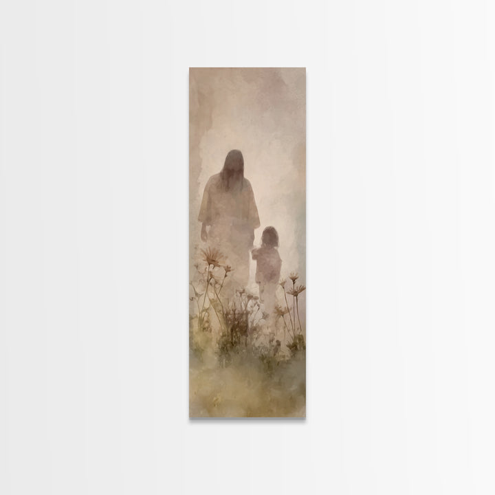 Fields Of Trust – Framed Canvas Print – Skinny Art – Christian Art – Jesus Painting – Christian Canvas – Christian Wall Art – Christian Gif