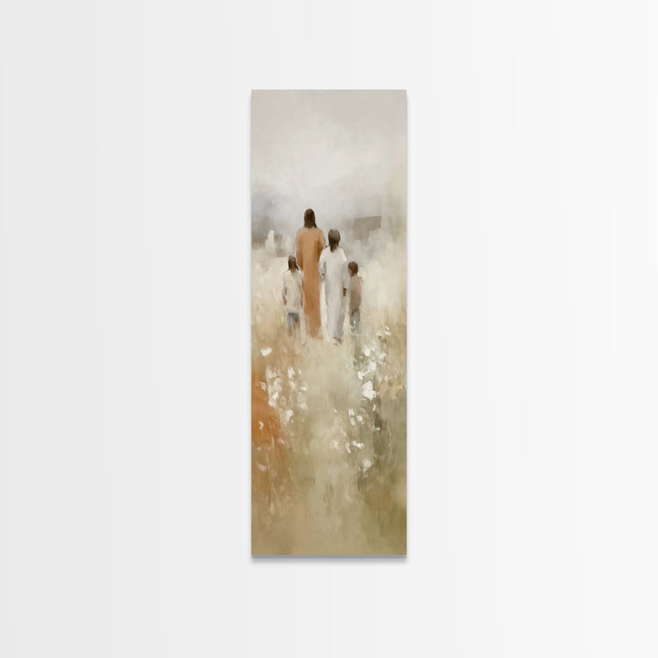 Blossoms Of Hope | Framed Canvas Print | Tall Skinny Art Print | Christian Art | Jesus Painting | Christian Art Canvas | Christian Wall Art