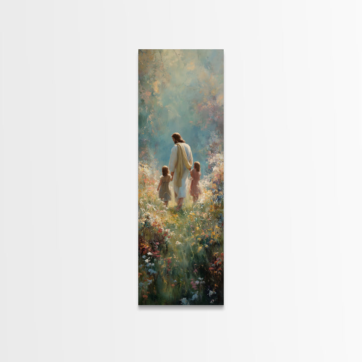 Guided By Love – Framed Canvas Print – Tall Narrow Wall Art – Christian Art Canvas – Jesus Painting – Christian Art – Christian Wall Art –
