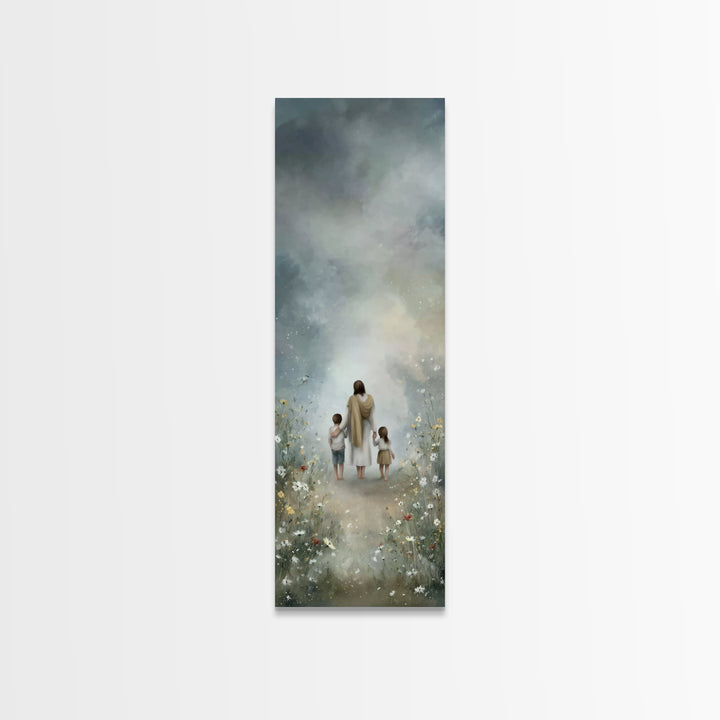 Dawn Path Of Grace - Framed Canvas Print - Christian Art Canvas - Tall Skinny Art Print - Christian Painting - Christian Wall Art - Christi