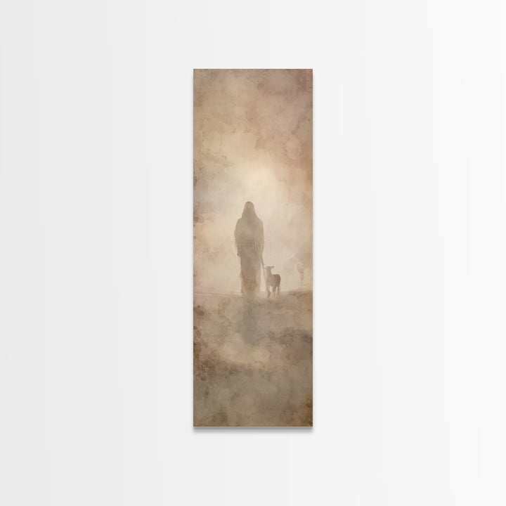 Soft Light Of Faith - Framed Canvas Print - Skinny Art - Christian Wall Art - Christian Art Canvas - Jesus Painting - Christian Christmas A