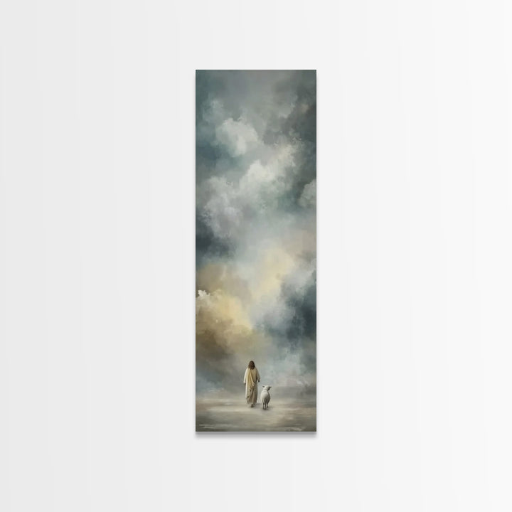 Heavenly Path Light | Framed Canvas Print | Christian Wall Art | Christian Painting | Christian Art Canvas | Christian Decor | Narrow Art