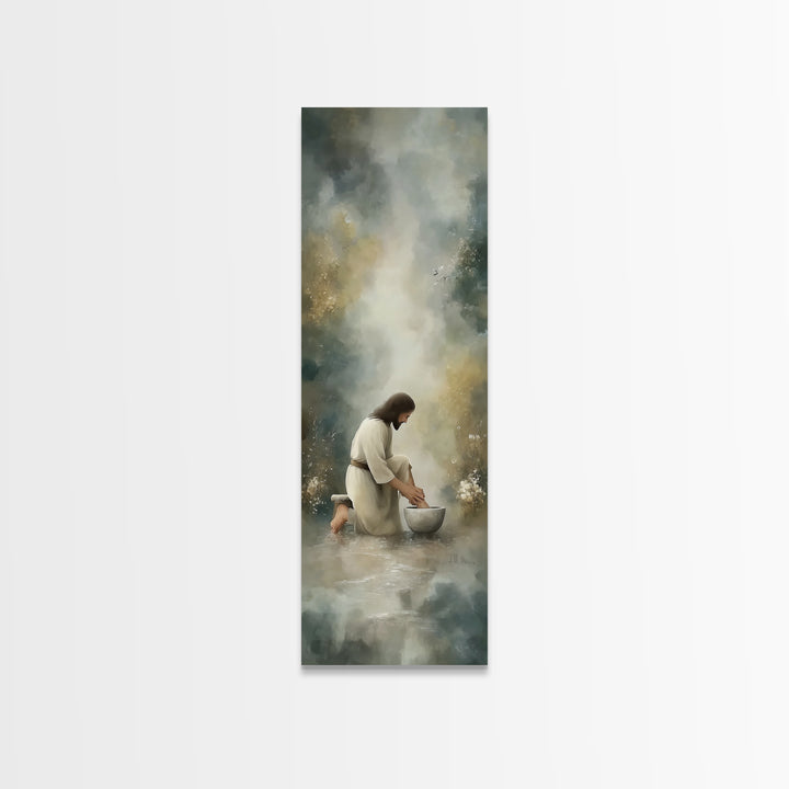 Humble Waters Hope | Framed Canvas Print | Christian Wall Art | Christian Art Canvas | Jesus Painting | Christian Decorations | Narrow Art