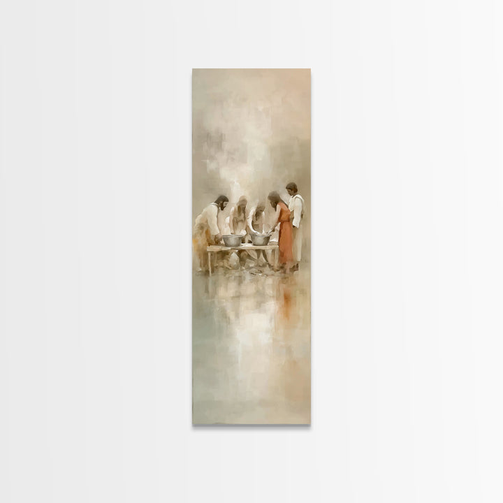 Gathering Of Blessings | Framed Canvas Print | Christian Wall Art | Christian Art Canvas | Christian Painting | Christian Decor | Tall Narr