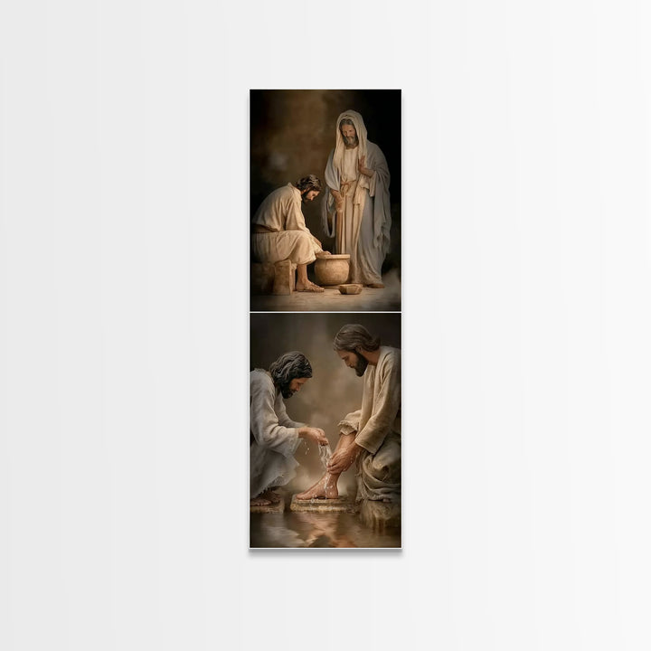 Living Water Moment | Framed Canvas Print | Christian Art Canvas | Christian Wall Art | Jesus Painting | Christian Decorations | Skinny Art