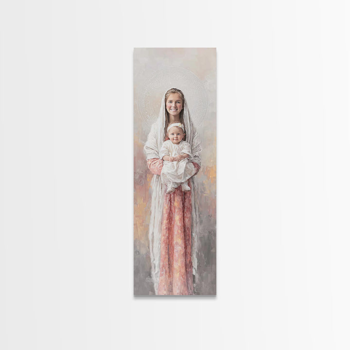 Holy Mater Comfort - Framed Canvas Print - Tall Narrow Wall Art - Christian Wall Art - Christian Art Canvas - Jesus Painting - Christian Ar
