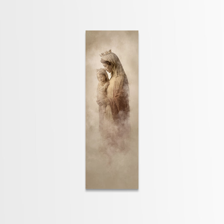 Sacred Snowlight | Framed Canvas Print | Tall Skinny Art Print | Christian Art Canvas | Christian Christmas Art | Christian Wall Art
