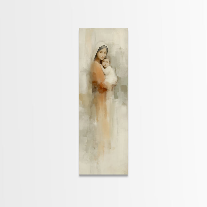 Crowned Serenity | Framed Canvas Print | Tall Narrow Wall Art | Christian Wall Art | Christian Art Canvas | Christian Christmas Art
