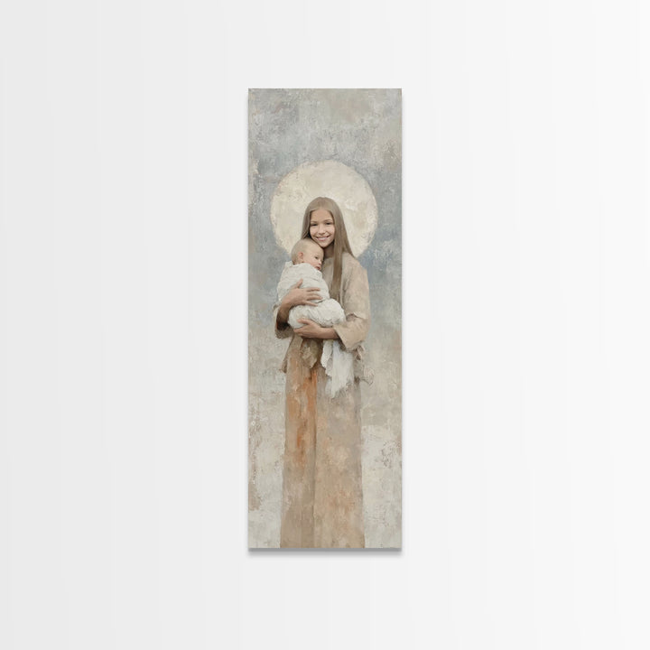 Halo Of Peace | Framed Canvas Print | Tall Skinny Art Print | Christian Art Canvas | Christian Wall Art | Christian Christmas Art