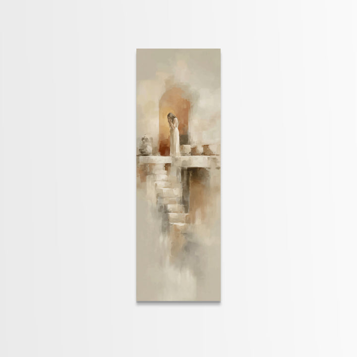 Dawn Of Mercy – Framed Canvas Print – Tall Narrow Wall Art – Christian Wall Art – Christian Art Canvas – Jesus Painting – Christian Decor