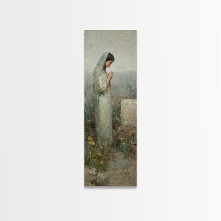 Garden Of Prayer, Framed Canvas Print, Skinny Art, Christian Art Canvas, Christian Wall Art, Christian Painting, Christian Gift Ideas