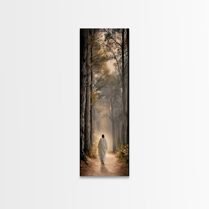 Path Of Light – Framed Canvas Print – Tall Narrow Wall Art – Christian Wall Art – Christian Art Canvas – Jesus Painting – Christian Decor