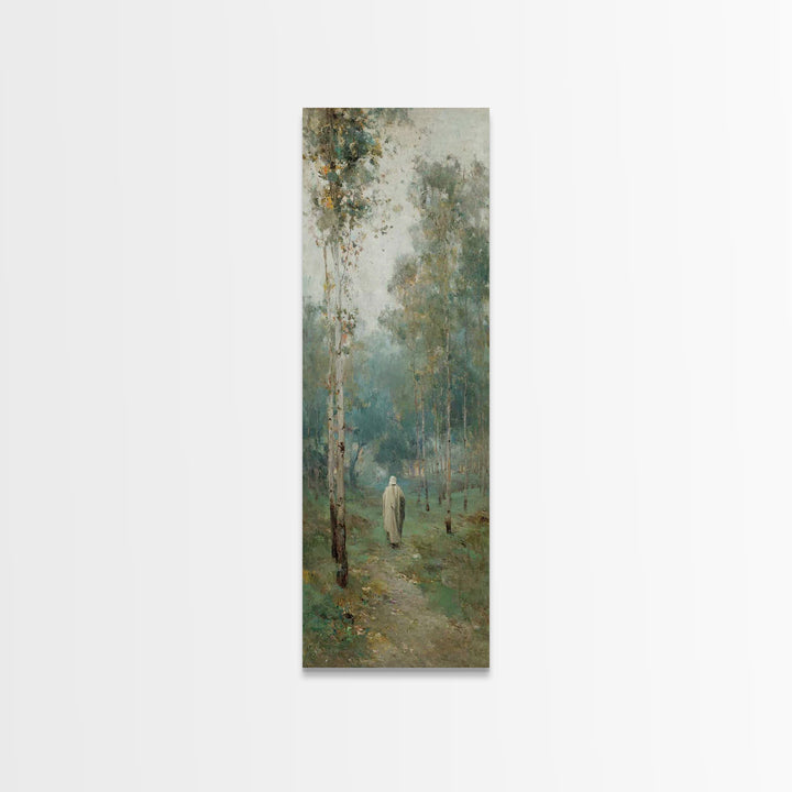 Peaceful Messiah Path, Framed Canvas Print, Tall Narrow Wall Art, Christian Art, Christian Wall Art, Christian Art Canvas, Christian Painti