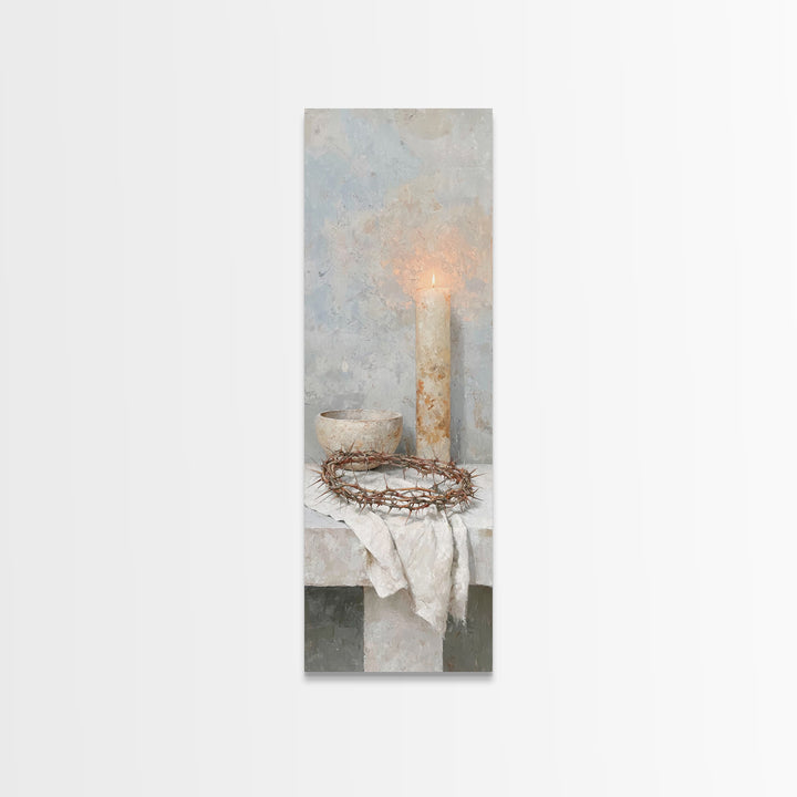 Crown Of Light – Framed Canvas Print – Tall Narrow Wall Art – Christian Art Canvas – Subtle Christian Art – Christian Wall Art – Christian