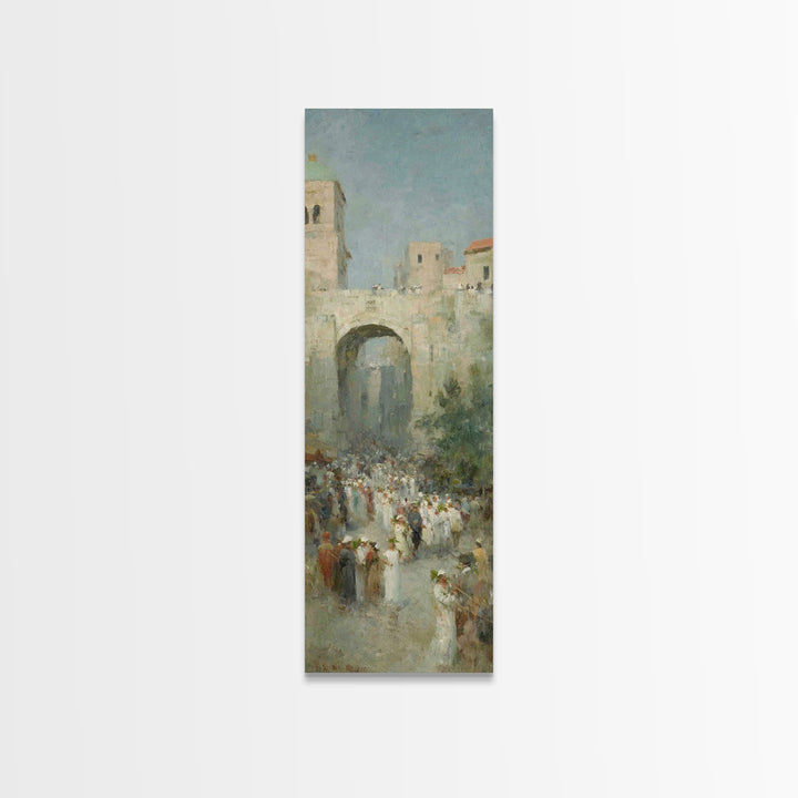 Hosanna Procession Peace – Framed Canvas Print – Tall Skinny Art Print – Christian Decor – Christian Christmas Art – Jesus Painting – Chris