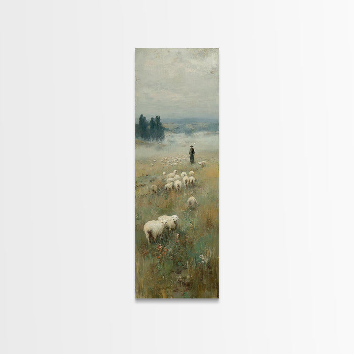 Silent Meadow Watch – Framed Canvas Print – Narrow Art – Christian Wall Art – Christian Painting – Christian Art – Christian Decor