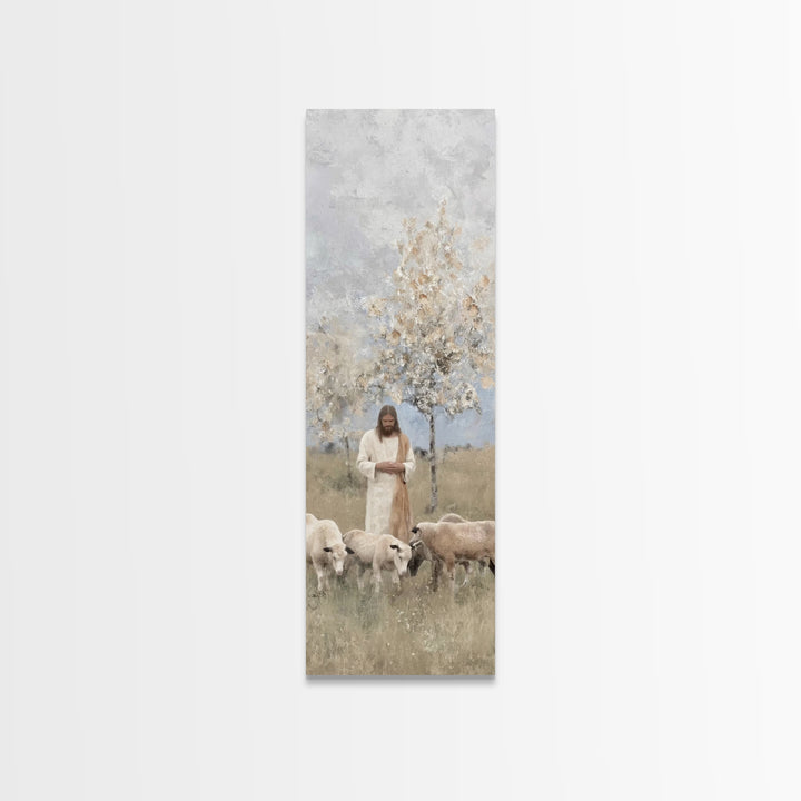 Grace In Spring | Framed Canvas Print | Christian Painting | Skinny Art | Jesus Canvas Art | Christian Decor | Christmas Wall Art