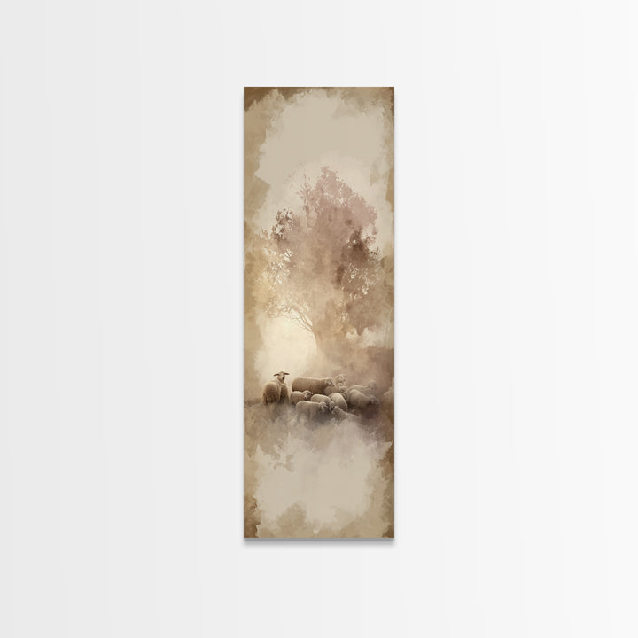 Light Of Dawn - Framed Canvas Print - Christian Wall Art - Tall Narrow Wall Art - Jesus Art Print - Christmas Canvas Wall Art - Christian G