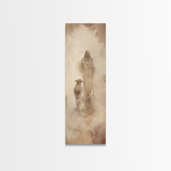 Guided By Light | Framed Canvas Print | Christian Art | Tall Skinny Art Print | Jesus Canvas Art | Christian Gift Ideas | Christmas Art