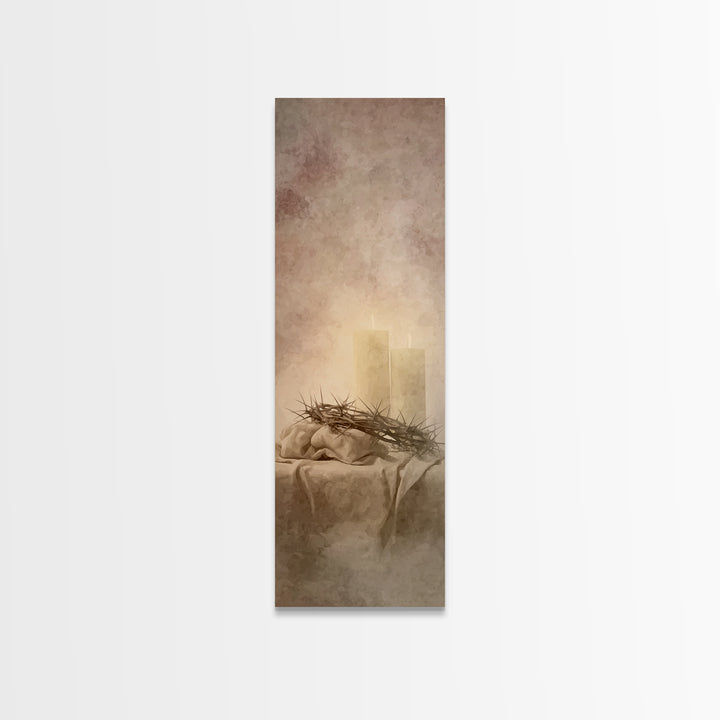 Radiant Mercy Candles, Framed Canvas Print, Christian Wall Art, Christmas Art Prints, Skinny Art, Christian Art Canvas, Christian Christmas