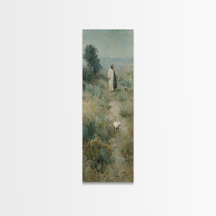 Shepherd’s Quiet Road, Framed Canvas Print, Narrow Art, Christian Art Canvas, Jesus Wall Art, Modern Christian Art, Christian Gift Ideas