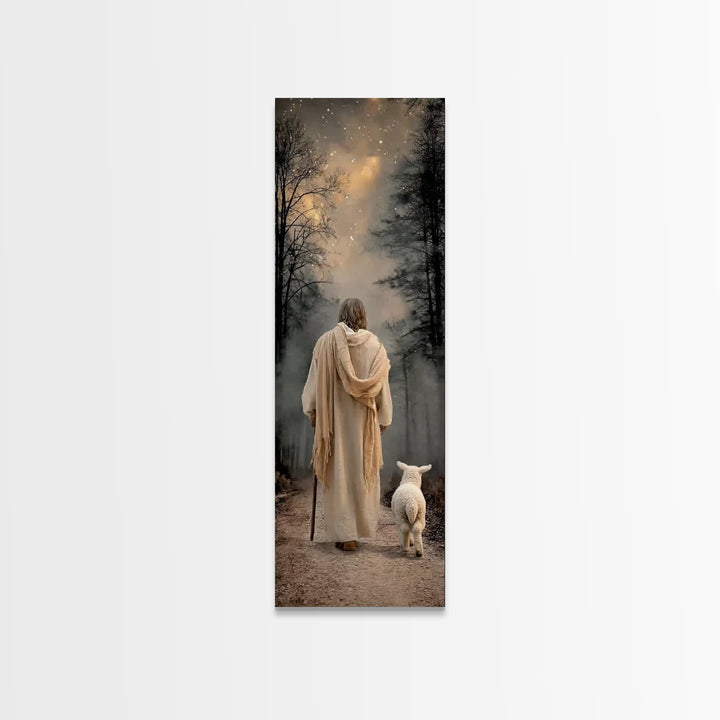 Horizon Of Mercy – Framed Canvas Print – Tall Skinny Art Print – Christian Art – Jesus Painting – Christian Wall Art – Subtle Christian Art