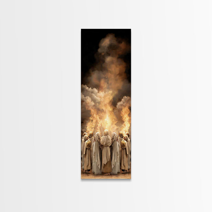 Fire Of Revelation | Framed Canvas Print | Narrow Art | Christian Art | Christian Paintings | Jesus Wall Art | Christmas Art Work