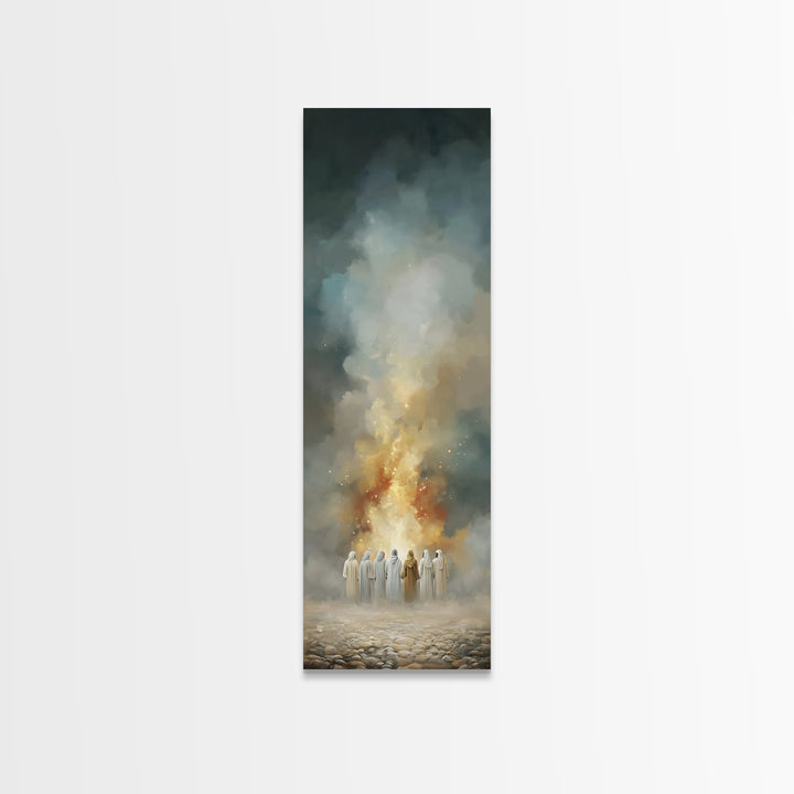 Heavenly Ember | Framed Canvas Print | Narrow Art | Christian Art Canvas | Christian Wall Art | Jesus Painting | Christian Christmas Art