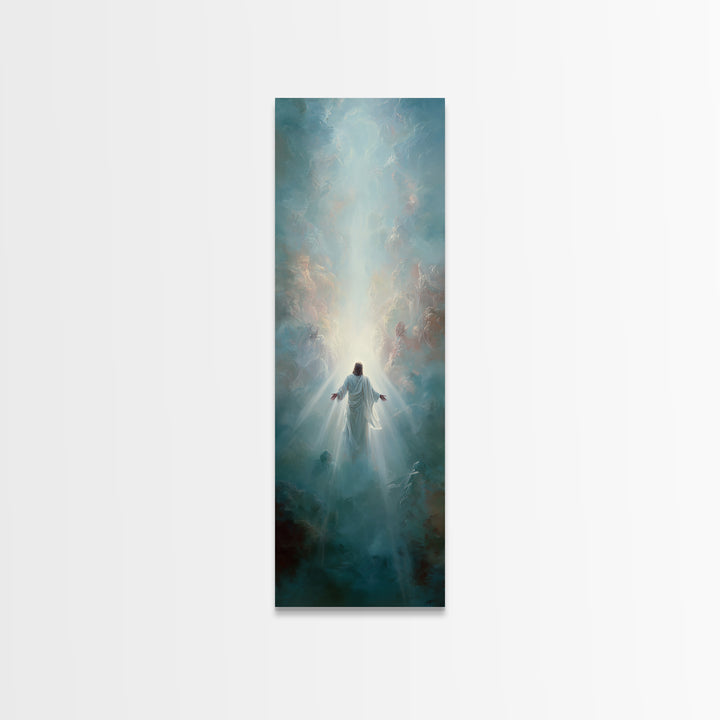 Cross of Dawn | Framed Canvas Print | Tall Narrow Wall Art | Christian Wall Art | Christian Art Canvas | Christian Painting | Christian Dec