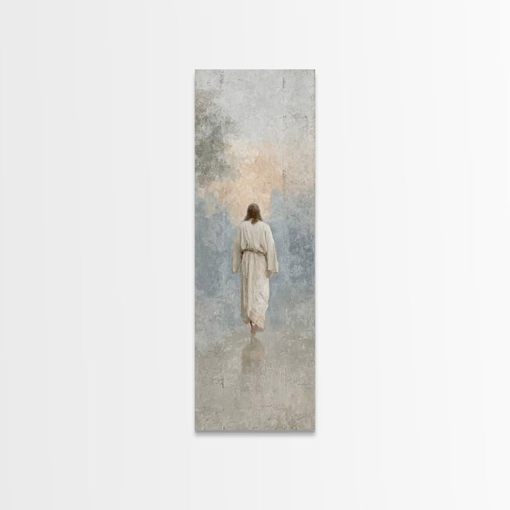 Solitary Savior – Framed Canvas Print – Tall Skinny Art Print – Christian Art Canvas – Jesus Painting – Christian Wall Art – Subtle Christi