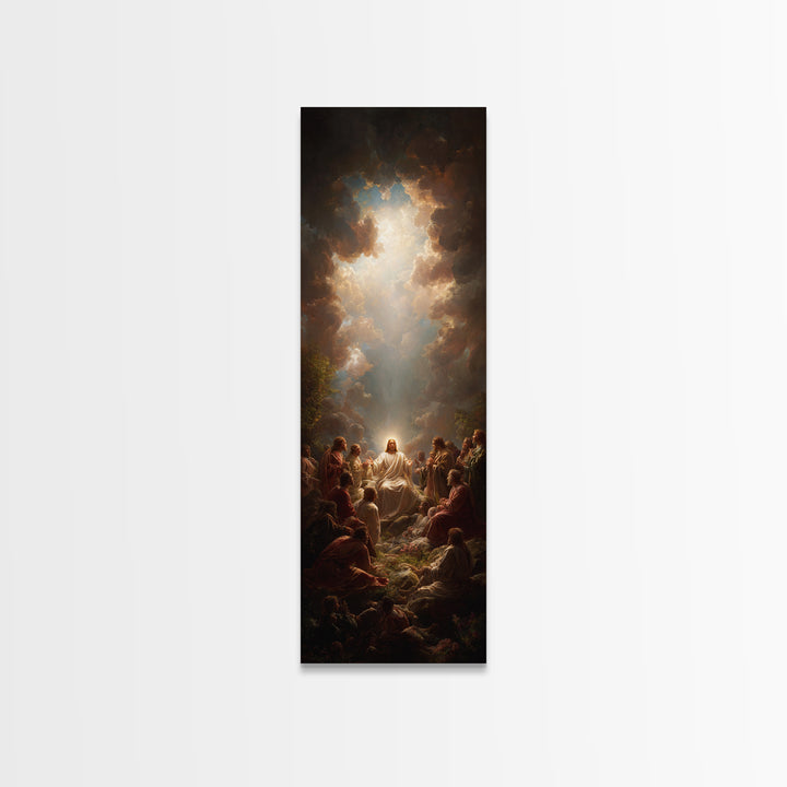 Divine Teaching – Framed Canvas Print – Skinny Art – Christian Wall Art – Christian Art Canvas – Jesus Painting – Modern Christian Art