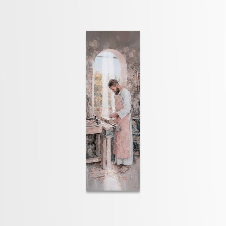Light Of Nazareth – Framed Canvas Print – Narrow Art – Christian Art Canvas – Jesus Painting – Christian Wall Art – Christian Christmas Art