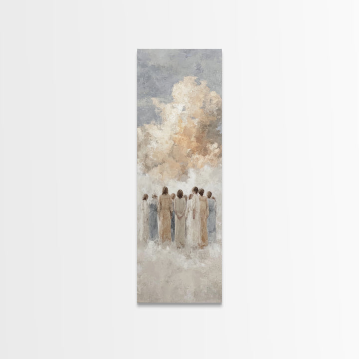 Heavenward Assembly – Framed Canvas Print – Tall Skinny Art Print – Christian Art – Christian Art Canvas – Christmas Art – Christian Painti