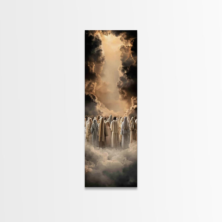 Celestial Summit – Framed Canvas Print – Tall Narrow Wall Art – Christian Art – Christian Art Canvas – Jesus Art Print – Christian Painting