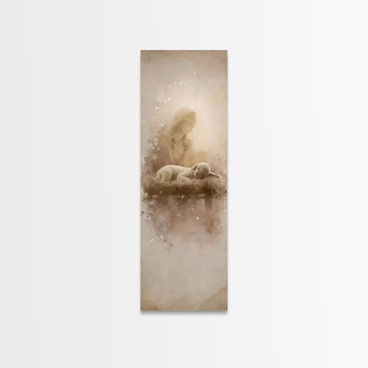Lamb Of Pure Light – Framed Canvas Print – Tall Skinny Art Print – Christian Art – Christian Art Canvas – Christmas Art – Christian Wall Ar