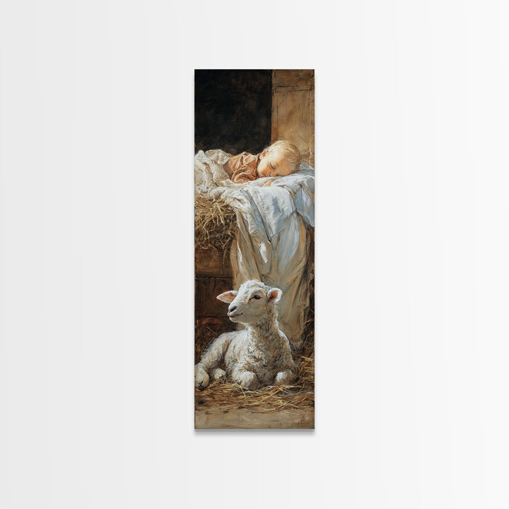Starborn Serenity – Framed Canvas Print – Christian Wall Art – Christian Art Canvas – Jesus Christmas Art – Narrow Art