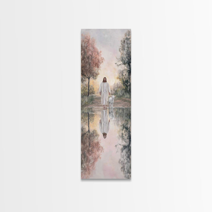 Path Of Light – Framed Canvas Print – Christian Wall Art – Jesus Christmas Art – Christian Art – Narrow Art
