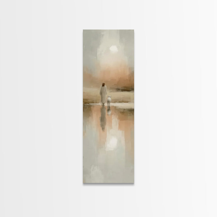 Walk Of Grace – Framed Canvas Print – Christian Art Print – Jesus Painting – Christian Wall Art – Tall Skinny Art Print – Christian Christm