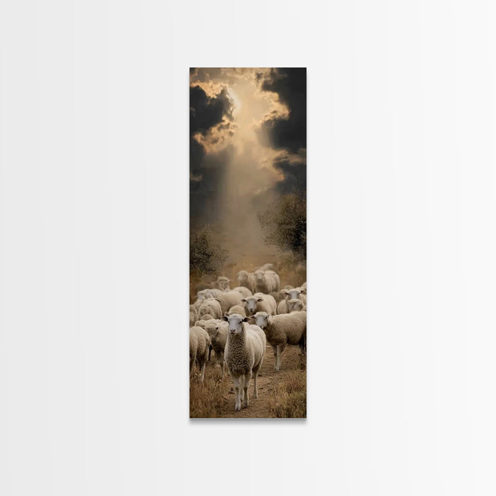 Light Over The Fold – Framed Canvas Print – Christian Art Canvas – Christian Wall Art – Christian Art – Skinny Art – Jesus Painting