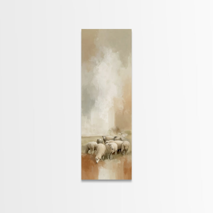 Quiet Field Stillness,Framed Canvas Print,Christian Art Work,Tall Narrow Wall Art,Christmas Art Prints,Christian Art Canvas,Jesus Painting