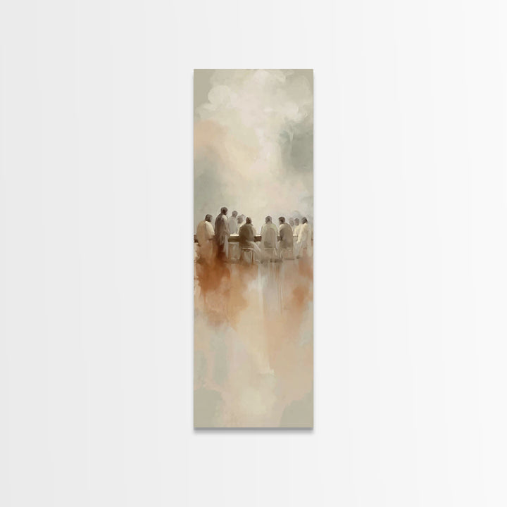 Clouded Last Supper | Framed Canvas Print | Christian Wall Art | Christian Art Canvas | Jesus Painting | Tall Skinny Art Print | Christian