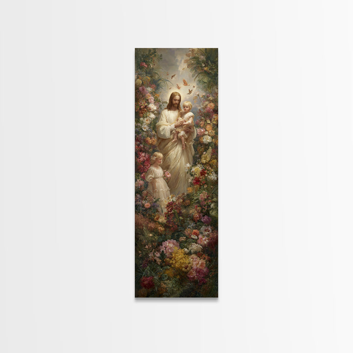 Garden Of Peace | Framed Canvas Print | Christian Art Canvas | Jesus Painting | Christian Wall Art | Skinny Art