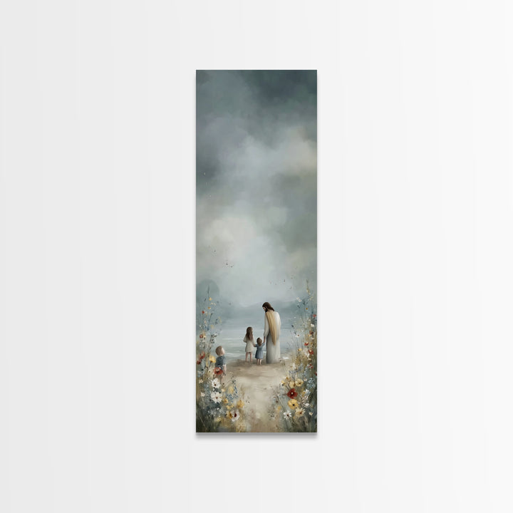 Children Of Grace | Framed Canvas Print | Jesus Painting | Christian Wall Art | Christian Art Canvas | Tall Narrow Wall Art